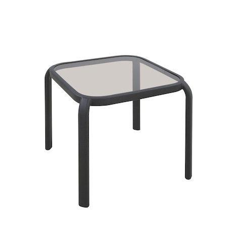 Living Accents Living Accents Roscoe Black Square Glass Slat Top Side Table TGS16DK